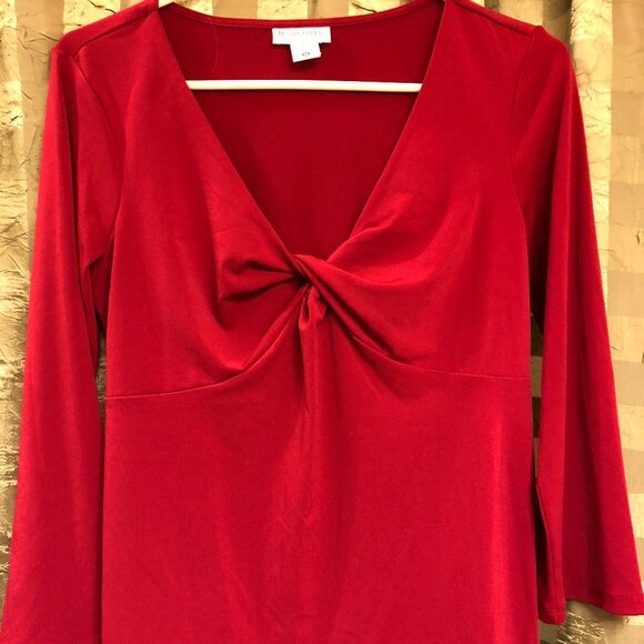 MOTHERHOOD Maternity Crimson Red top 3/4 LENGTH SLEEVE - MED - Picture 1 of 5